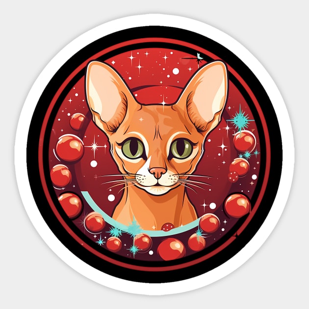 Abyssinian Xmas, Love Cats Sticker by logiamerch